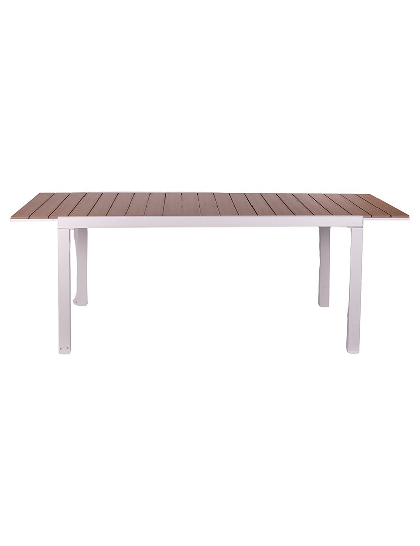 Mesa Extensível AMALFI de Alumínio com Efeito Madeira 160-210x90cm