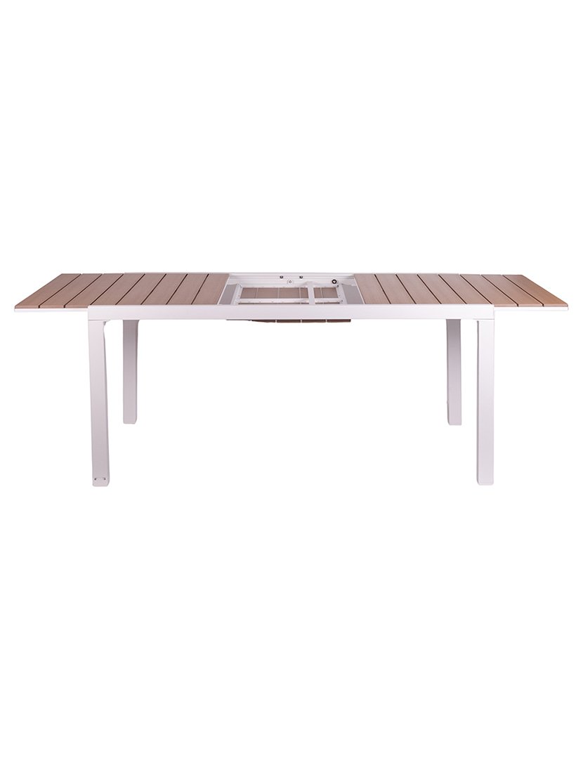 Mesa Extensível AMALFI de Alumínio com Efeito Madeira 160-210x90cm