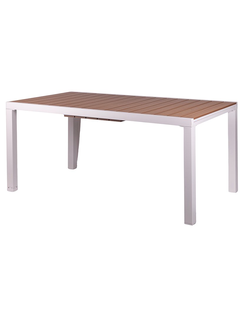 Mesa Extensível AMALFI de Alumínio com Efeito Madeira 160-210x90cm
