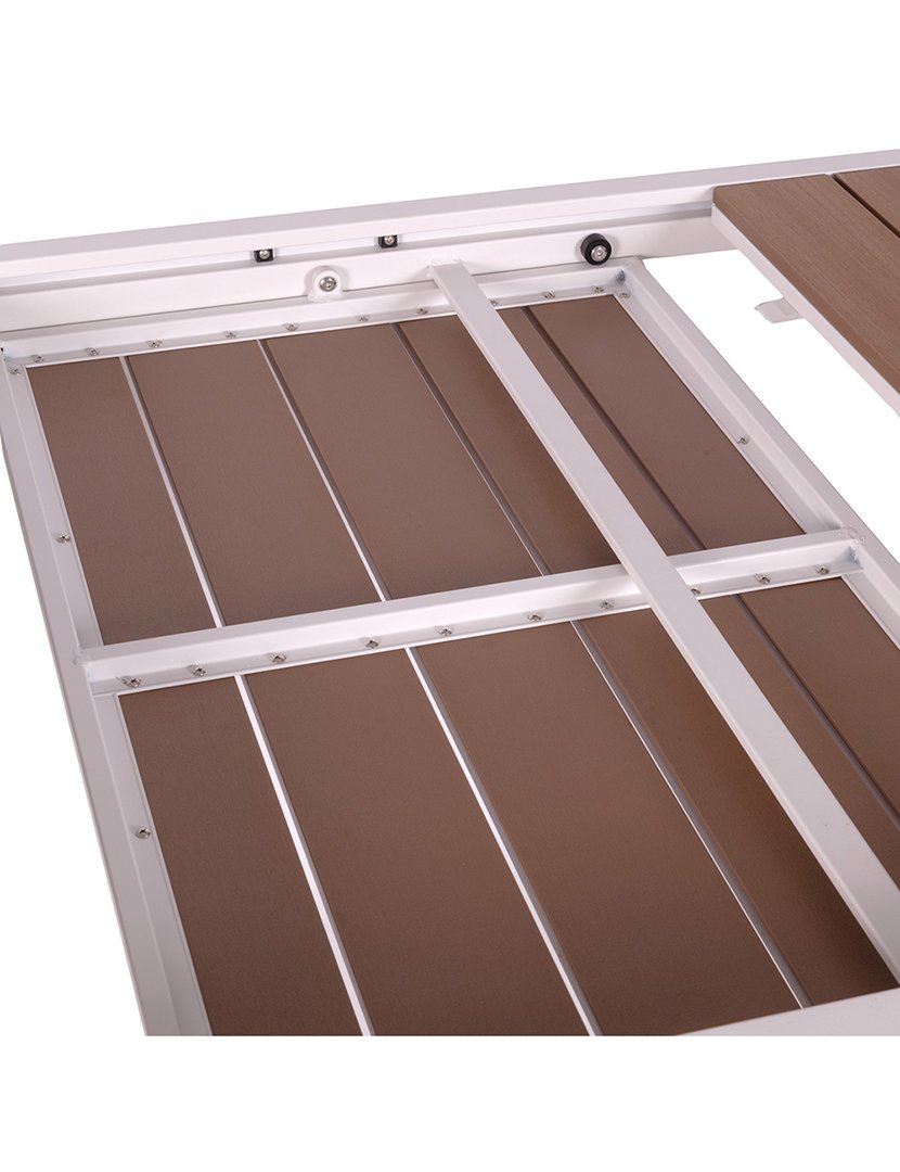 Mesa Extensível AMALFI de Alumínio com Efeito Madeira 160-210x90cm