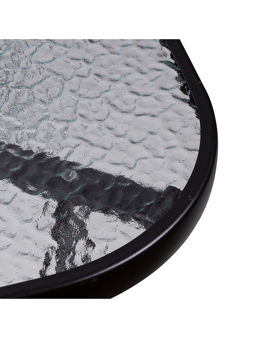 Mesa de Metal e Vidro Preto 96x70cm