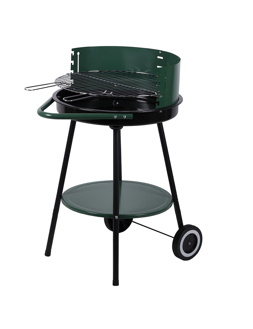 Barbacue Redondo Verde com Rodas 51x84,5cm