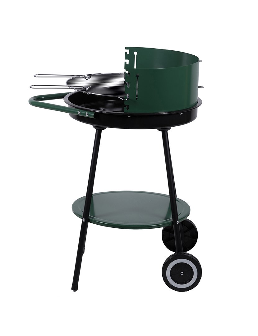 Barbacue Redondo Verde com Rodas 51x84,5cm