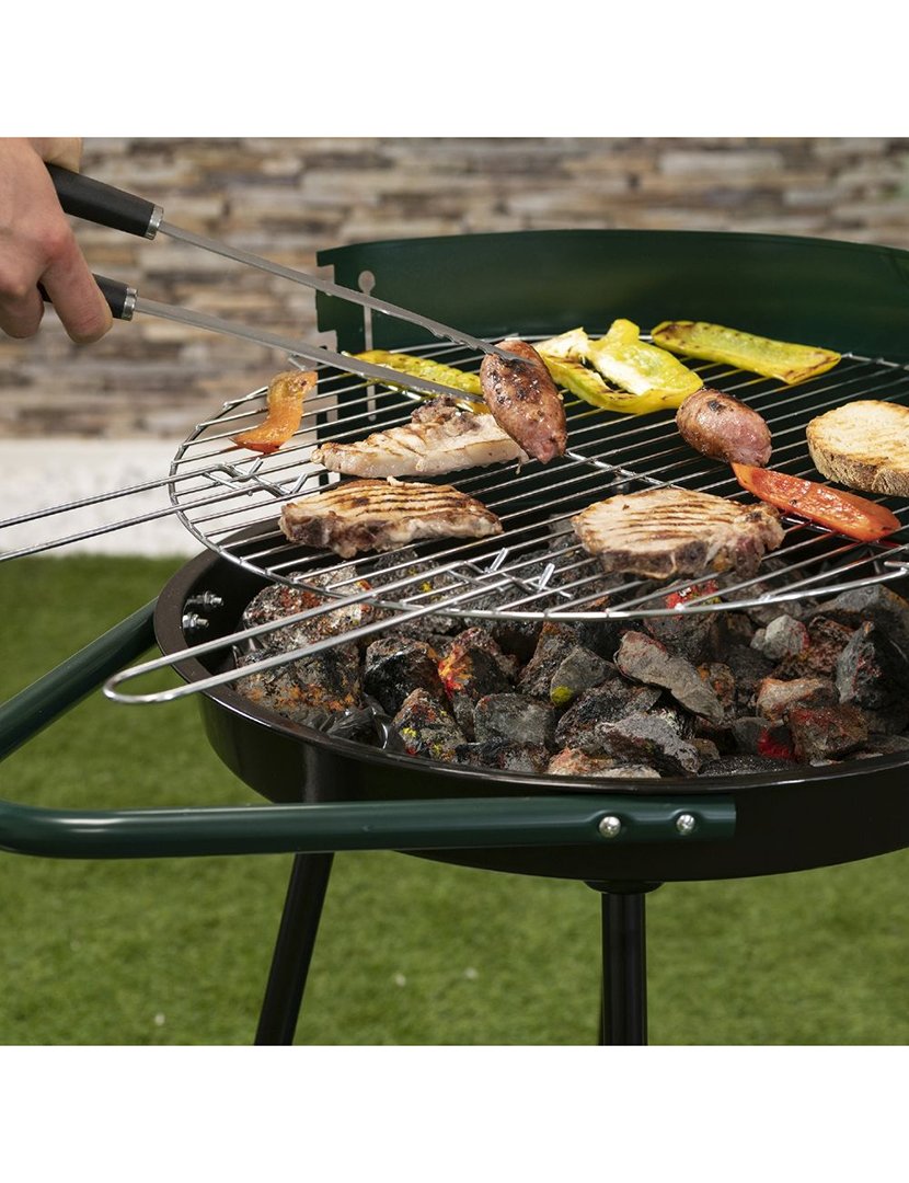 Barbacue Redondo Verde com Rodas 51x84,5cm
