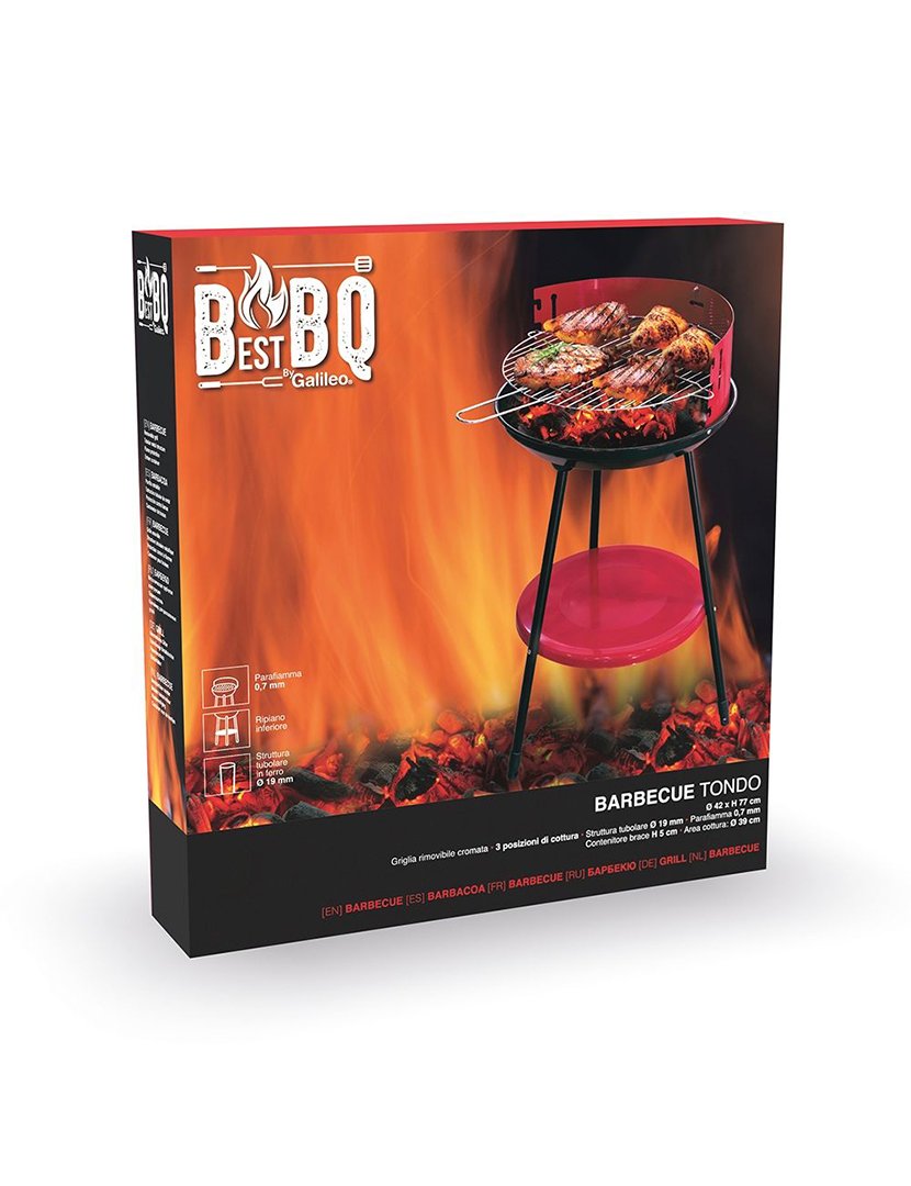 Barbacue Redondo Vermelho 42x77cm