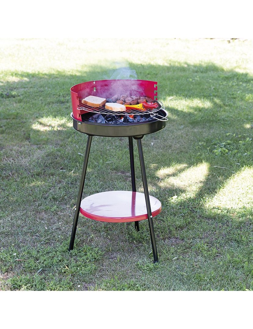 Barbacue Redondo Vermelho 42x77cm