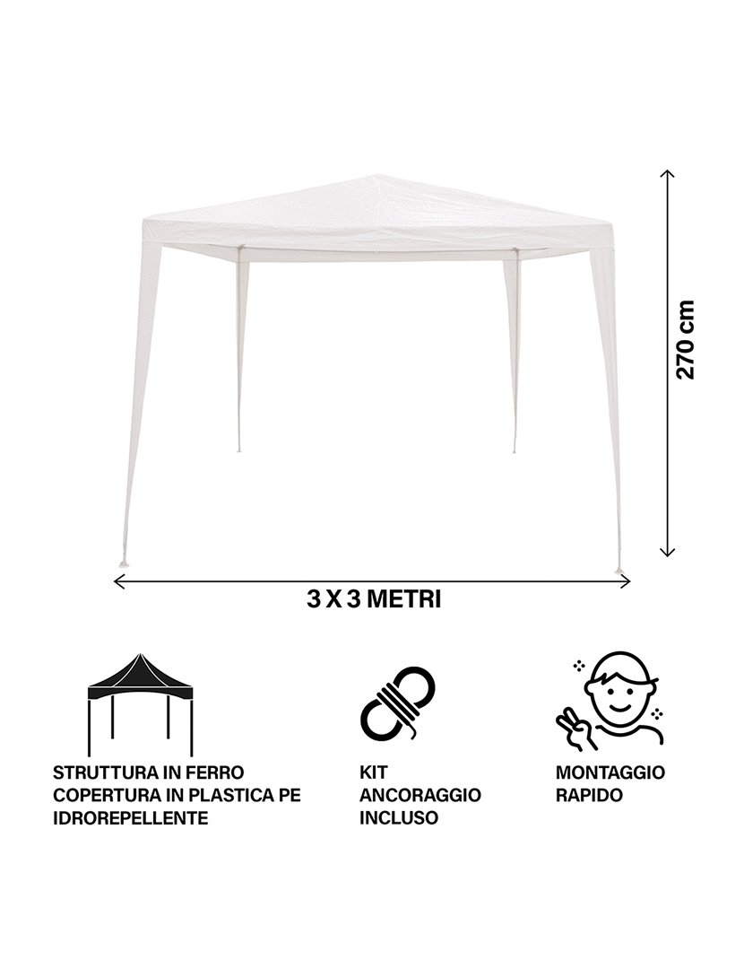 Gazebo TROPICO Branco 3m