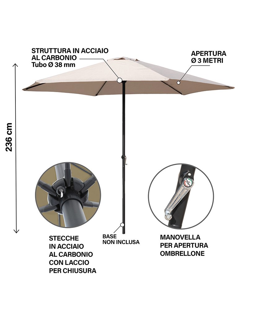 Chapéu de Jardim CUBA Taupe 3m