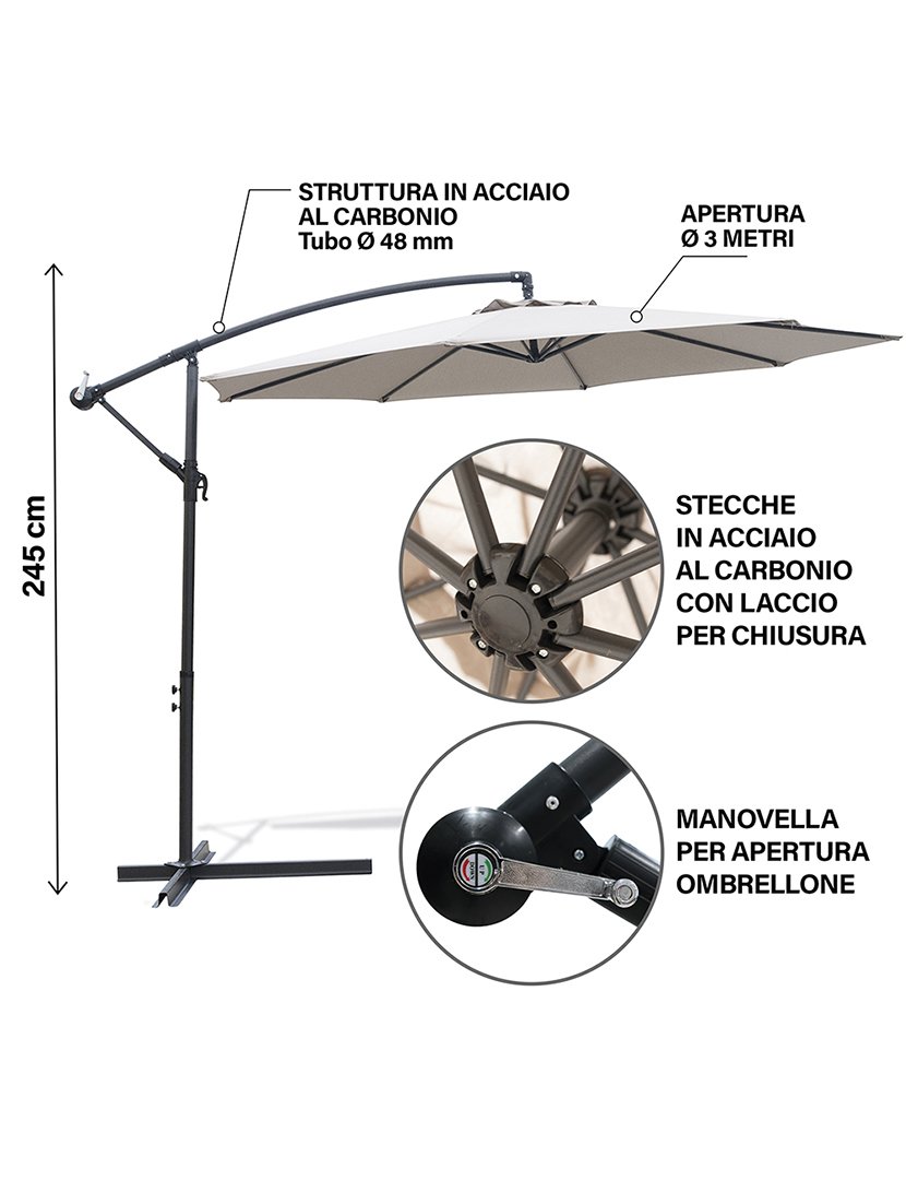 Chapéu de Jardim KIOS Taupe 300x245cm