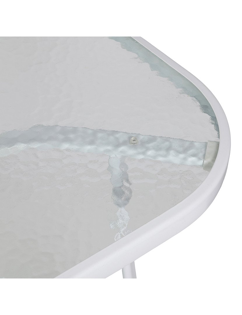 Mesa de Metal e Vidro Branco 150x70cm