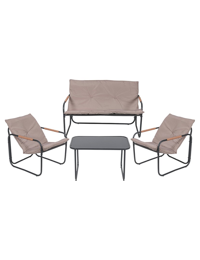 Conjunto de Jardim CANNES 4 Peças Cinzento
