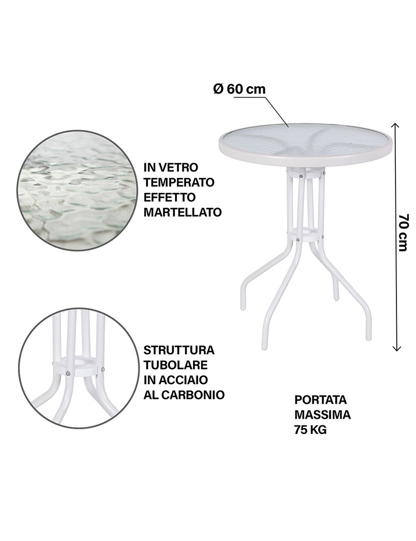 Mesa Redonda Branca 60x70cm