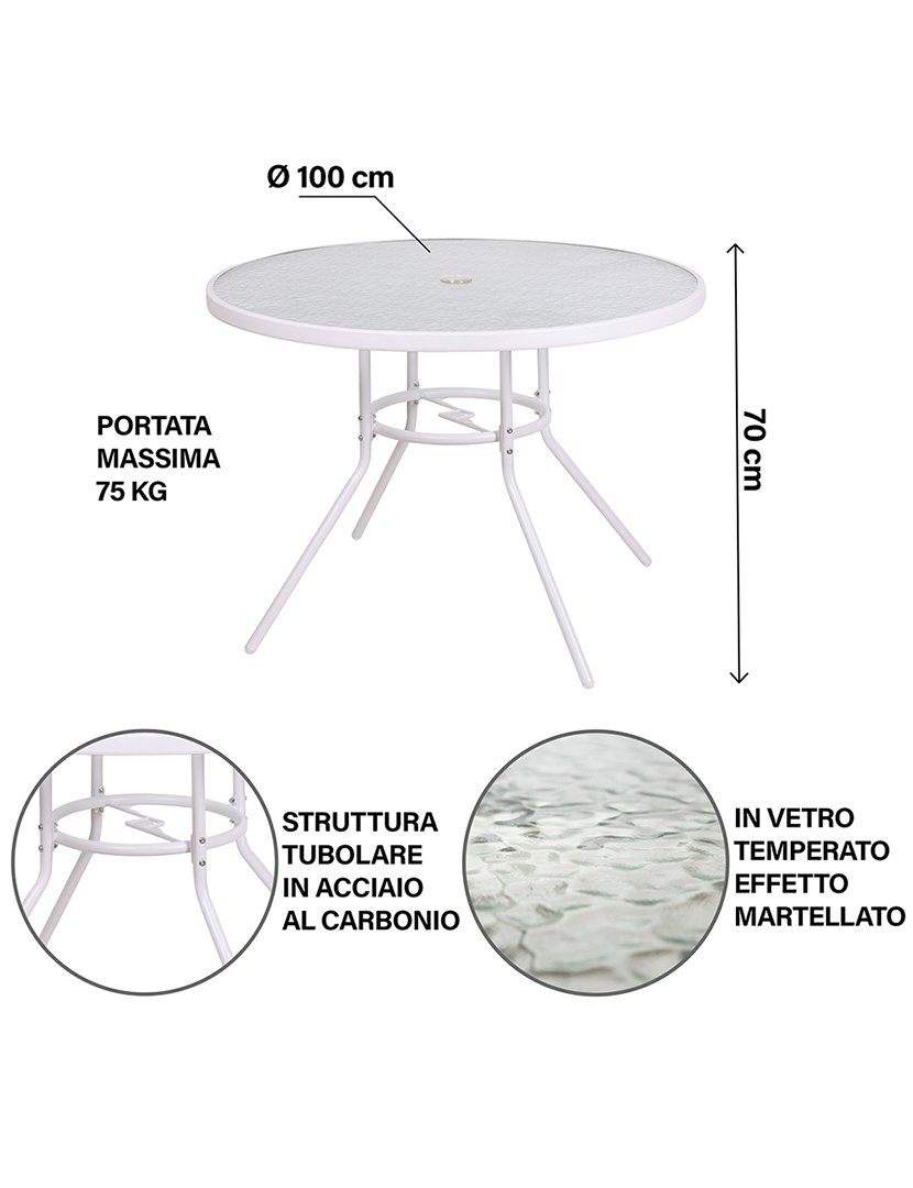 Mesa Redonda Branca 100x70cm