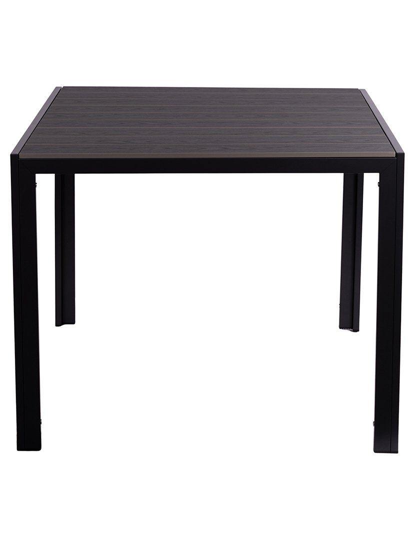 Mesa AMALFI de Alumínio com Efeito Madeira Preto 90x90cm