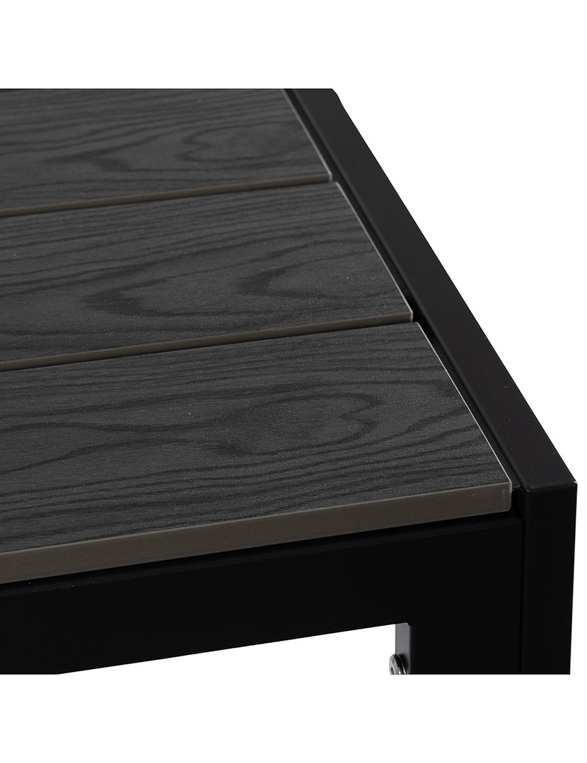 Mesa AMALFI de Alumínio com Efeito Madeira Preto 90x90cm