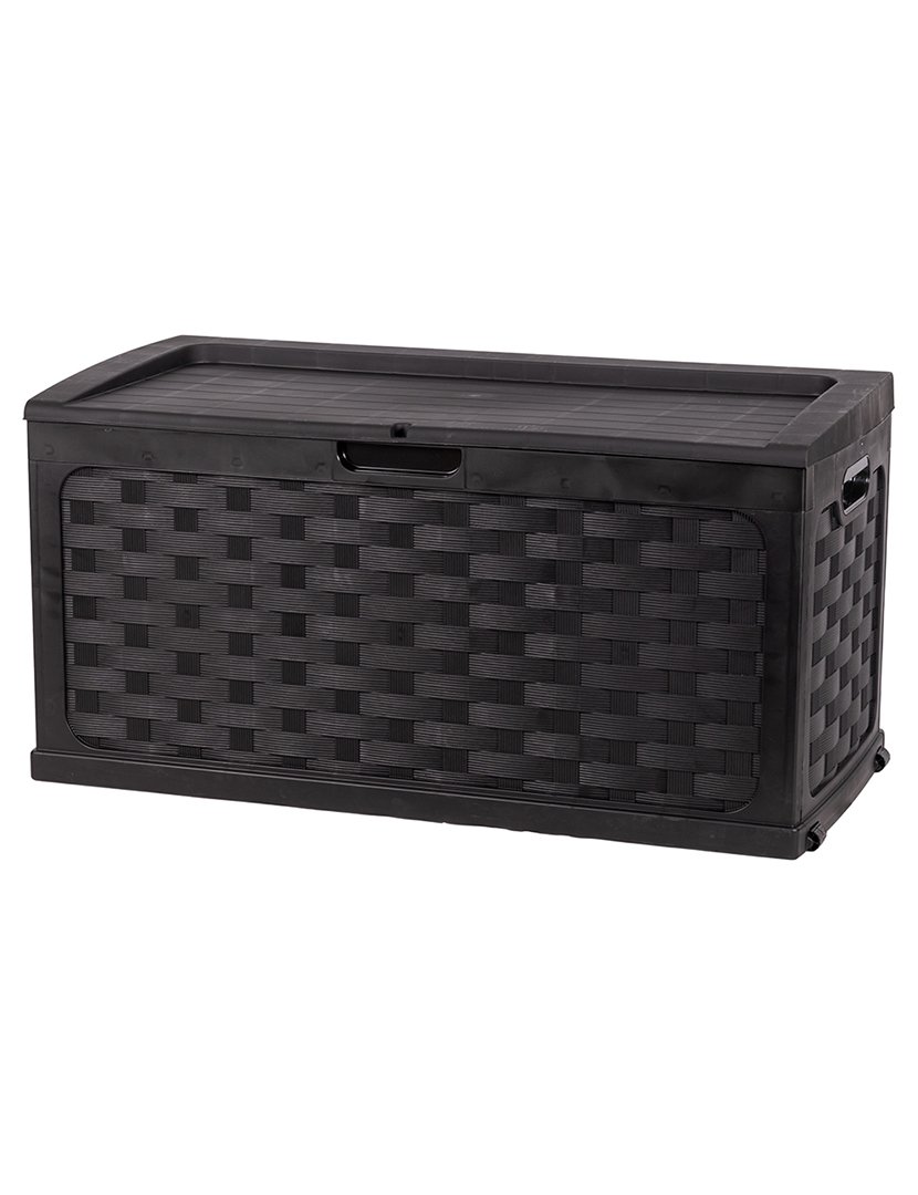 Caixa de Arrumação para Jardim Preto 116x58,3cm