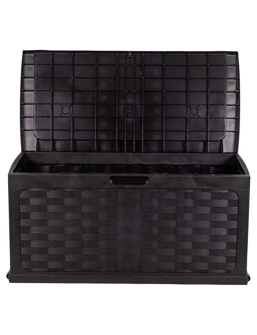 Caixa de Arrumação para Jardim Preto 116x58,3cm