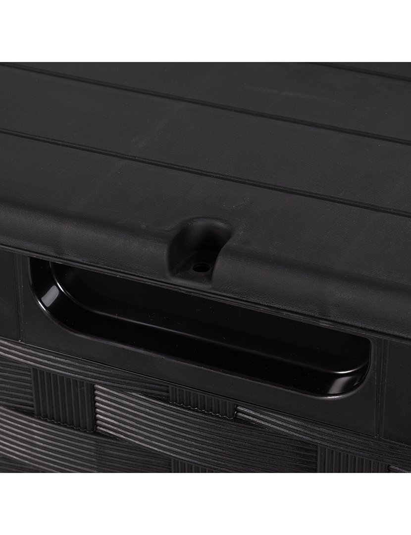 Caixa de Arrumação para Jardim Preto 116x58,3cm