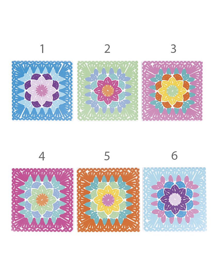 Conjunto 6 Decorações Parede Crochê