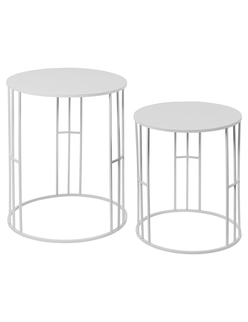 Conjunto 2 Mesas Apoio Iron Marfim
