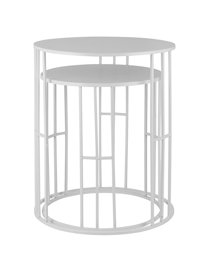 Conjunto 2 Mesas Apoio Iron Marfim