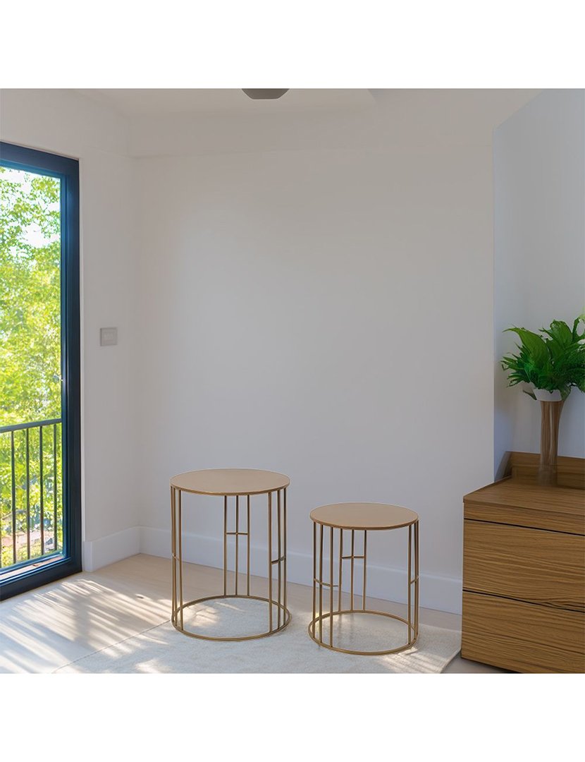 Conjunto 2 Mesas Apoio Iron Gold