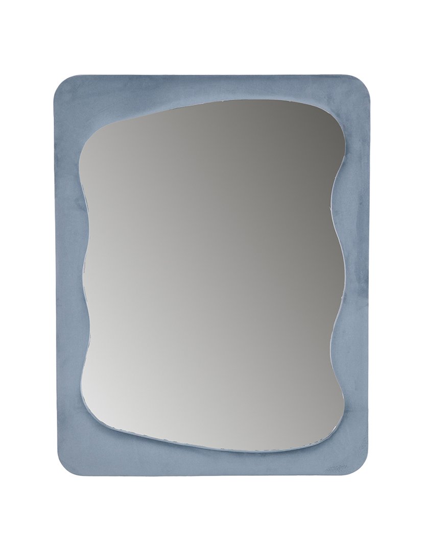 Espelho Veludo Wave Azul 170 cm