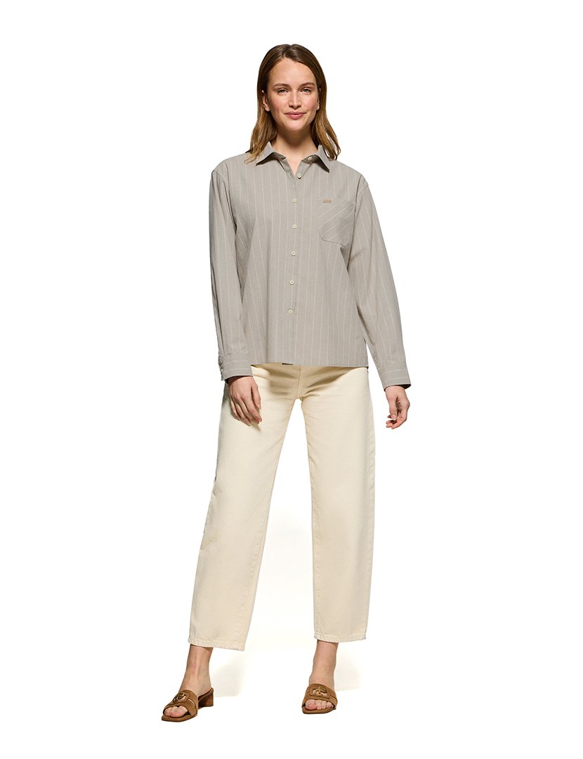 Camisa Manga Comprida Bege