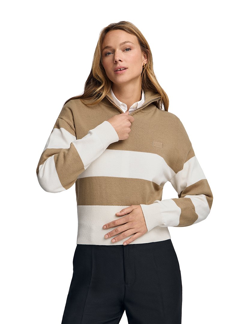 Pullover Kujes Stripe Castanho Claro - Bege