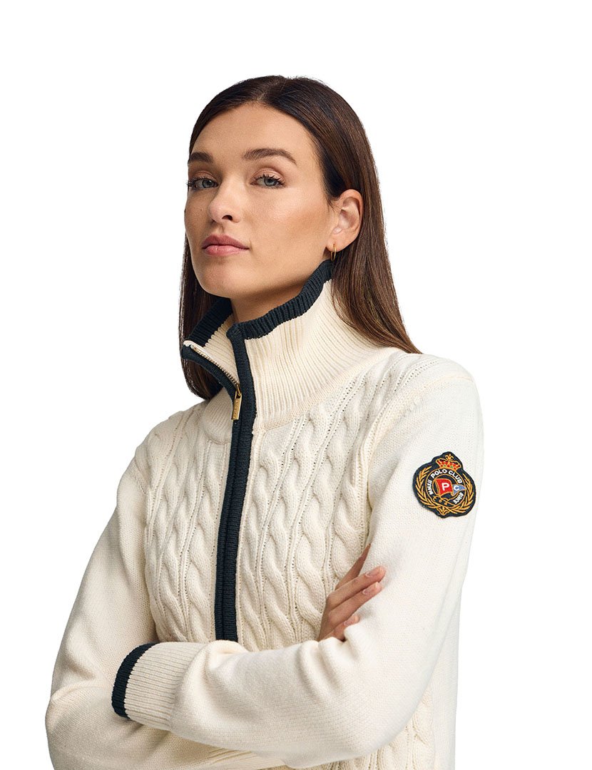 Cardigan Nautic Patch Bege