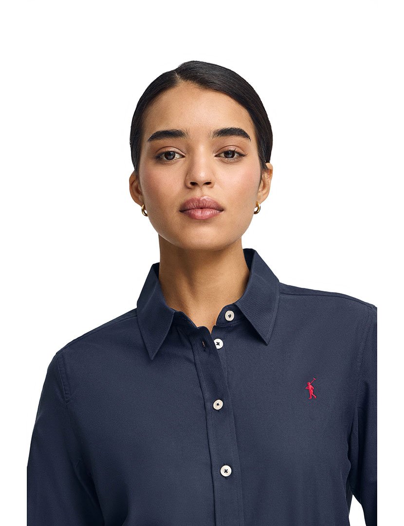 Camisa Manga Comprida Rigby Go Oxford Azul