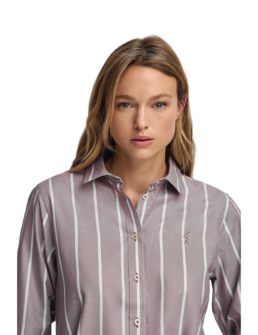 Camisa Manga Comprida Rigby Go Relaxed Rosa Taupe