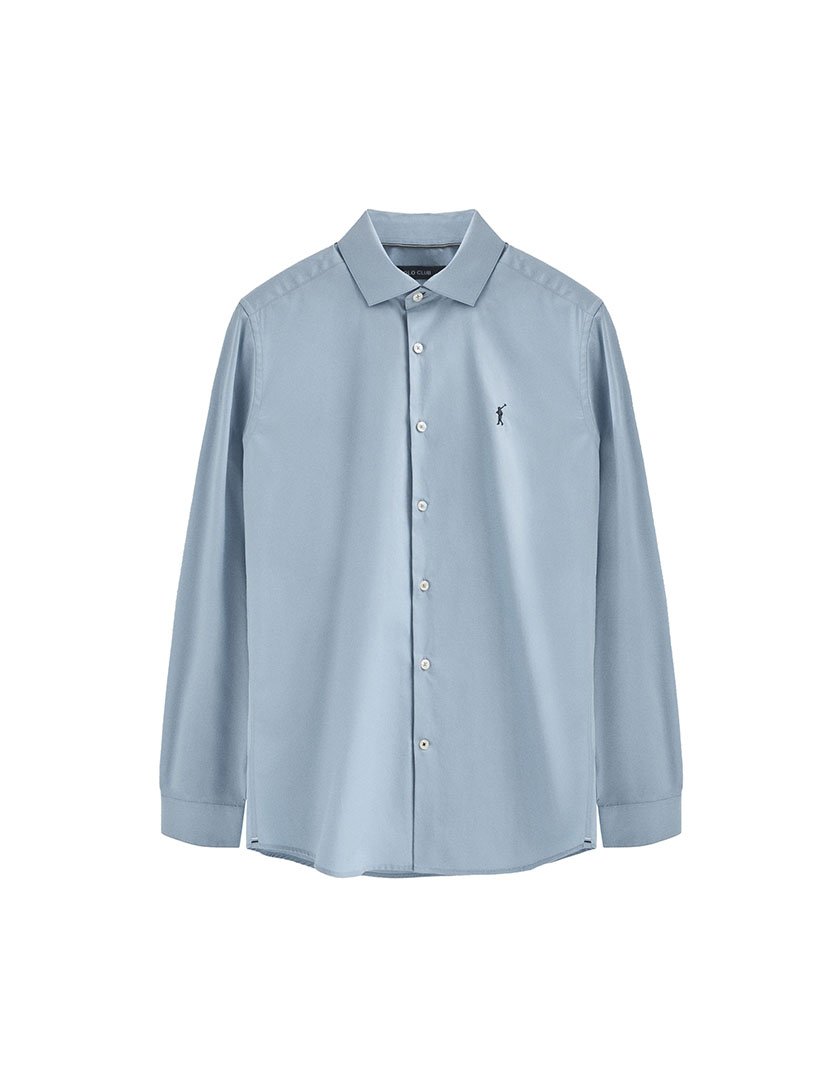 Camisa Manga Comprida Rigby Go Poplin Slim Azul