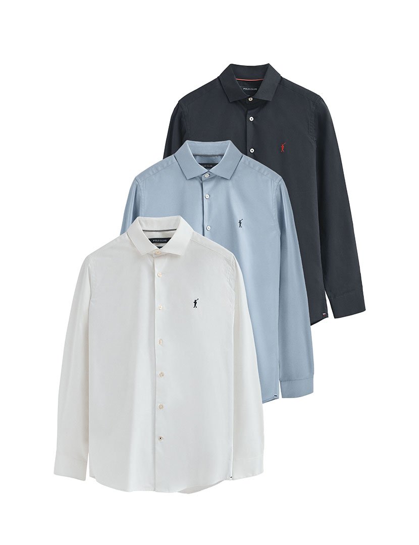 Pack 2 Camisas Rigby Go Poplin Slim Multicor