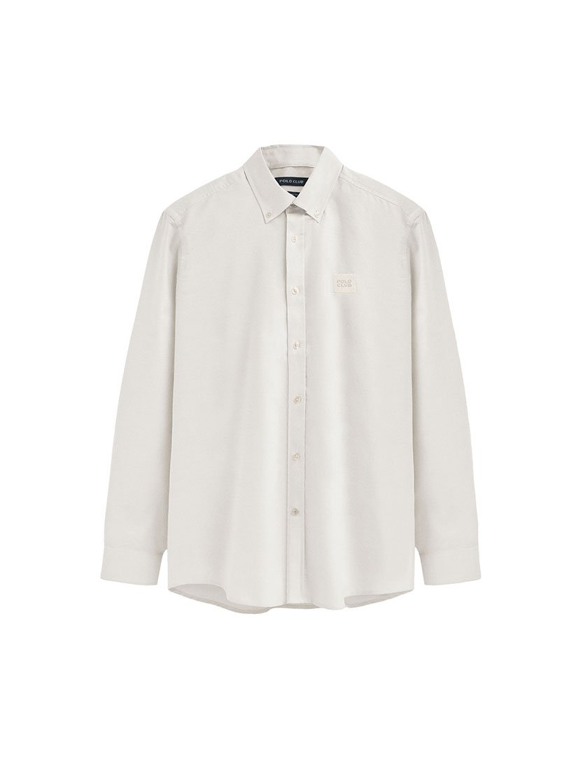 Camisa Manga Comprida Block Oxford Bege