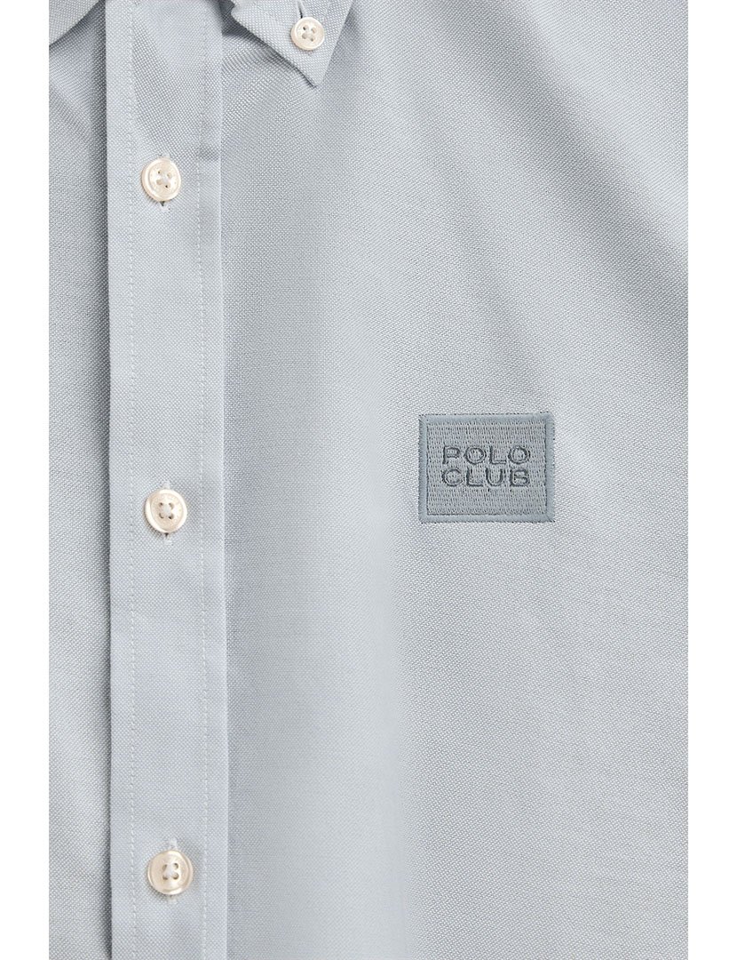 Camisa Manga Comprida Block Oxford Azul Claro