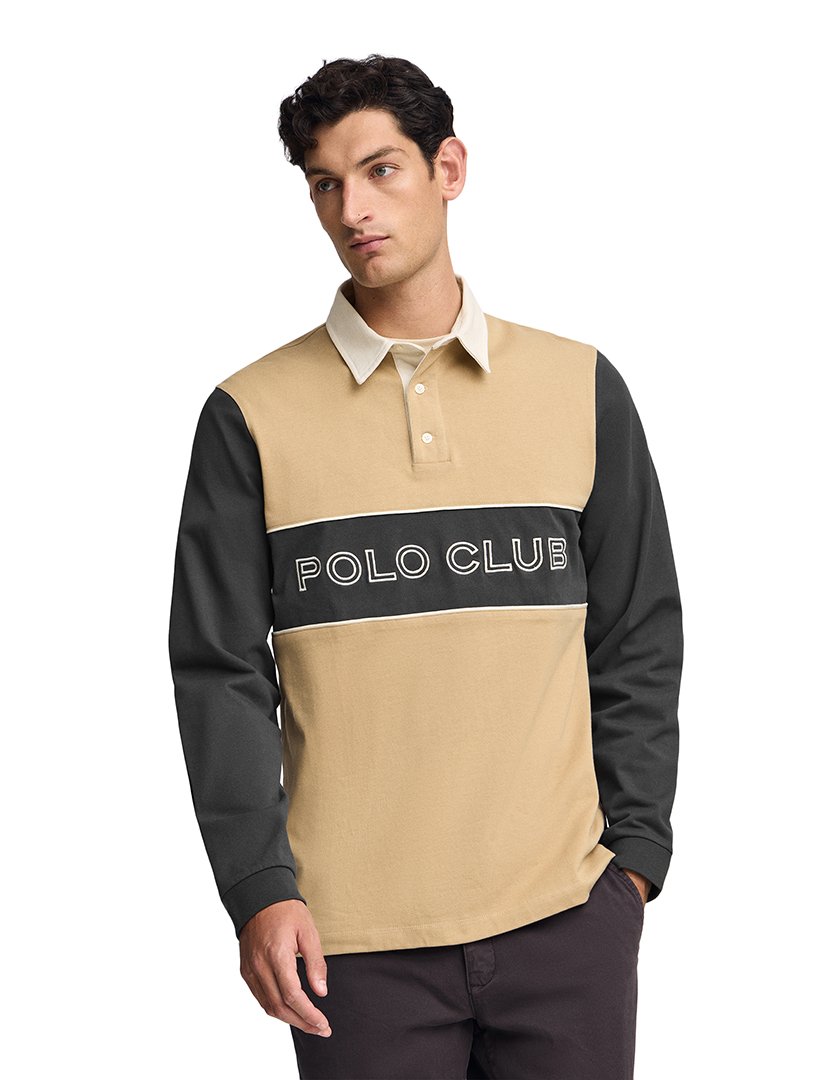 Pólo Manga Comprida Daviero Castanho