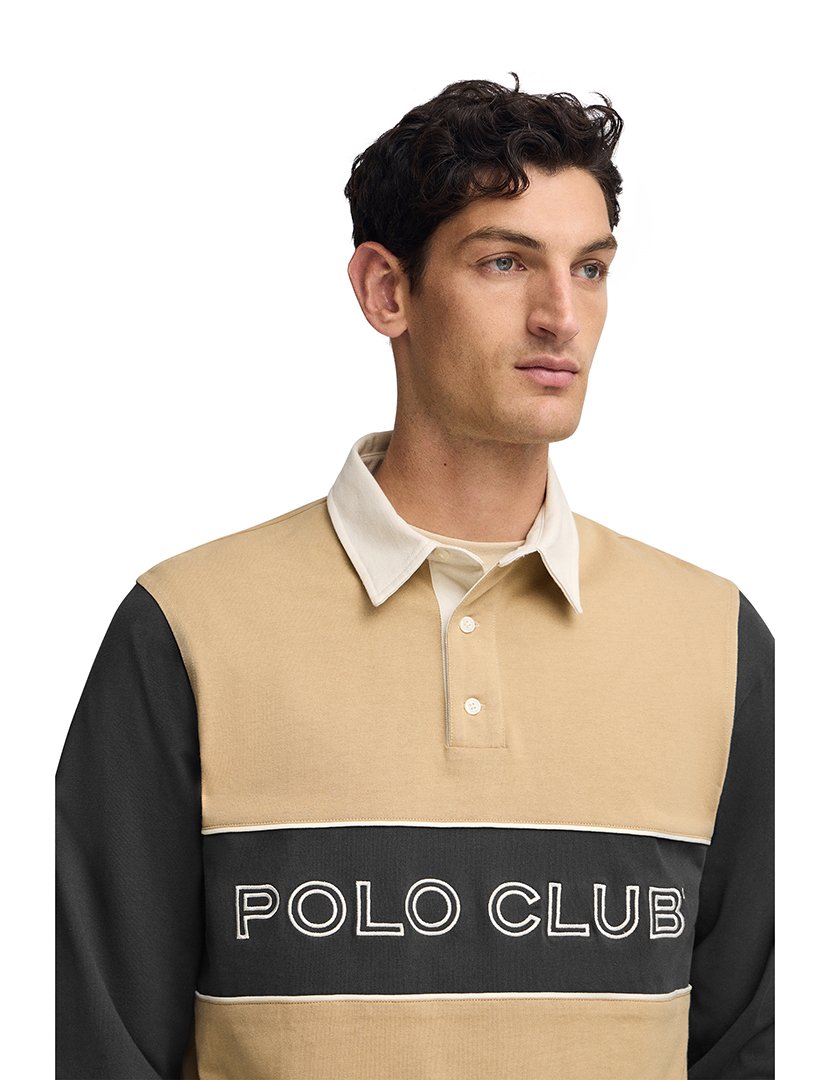 Pólo Manga Comprida Daviero Castanho