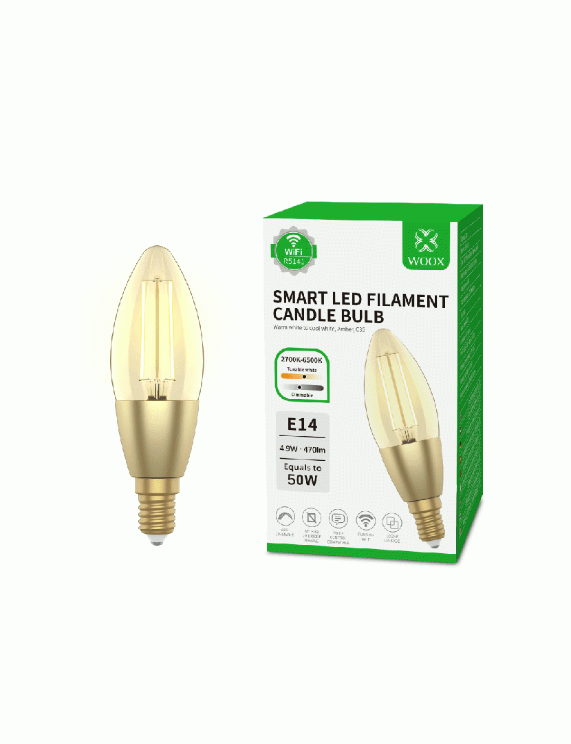 Lâmpada Filamento LED Smart Vela E14