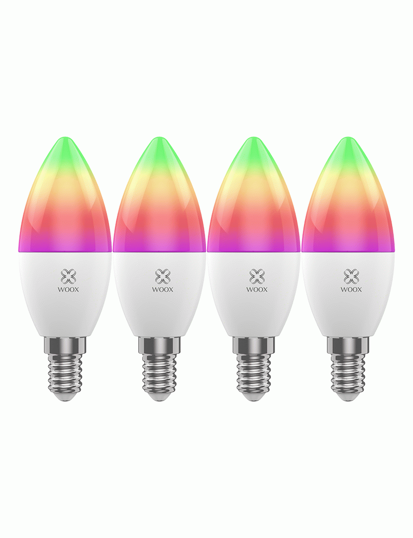 Pack 4 Lâmpadas LED Smart WiFi RGB+CCT E14