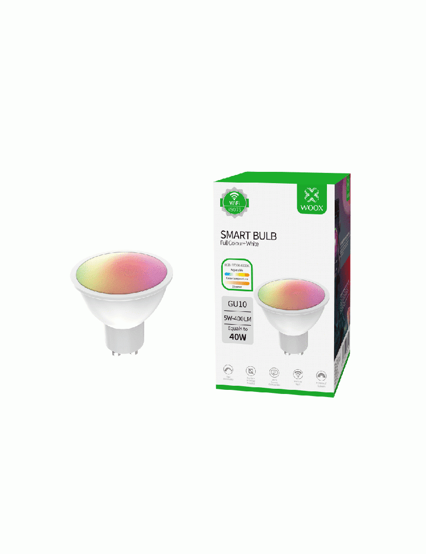 Lâmpada Smart GU10 LED Spot RGB+CCT