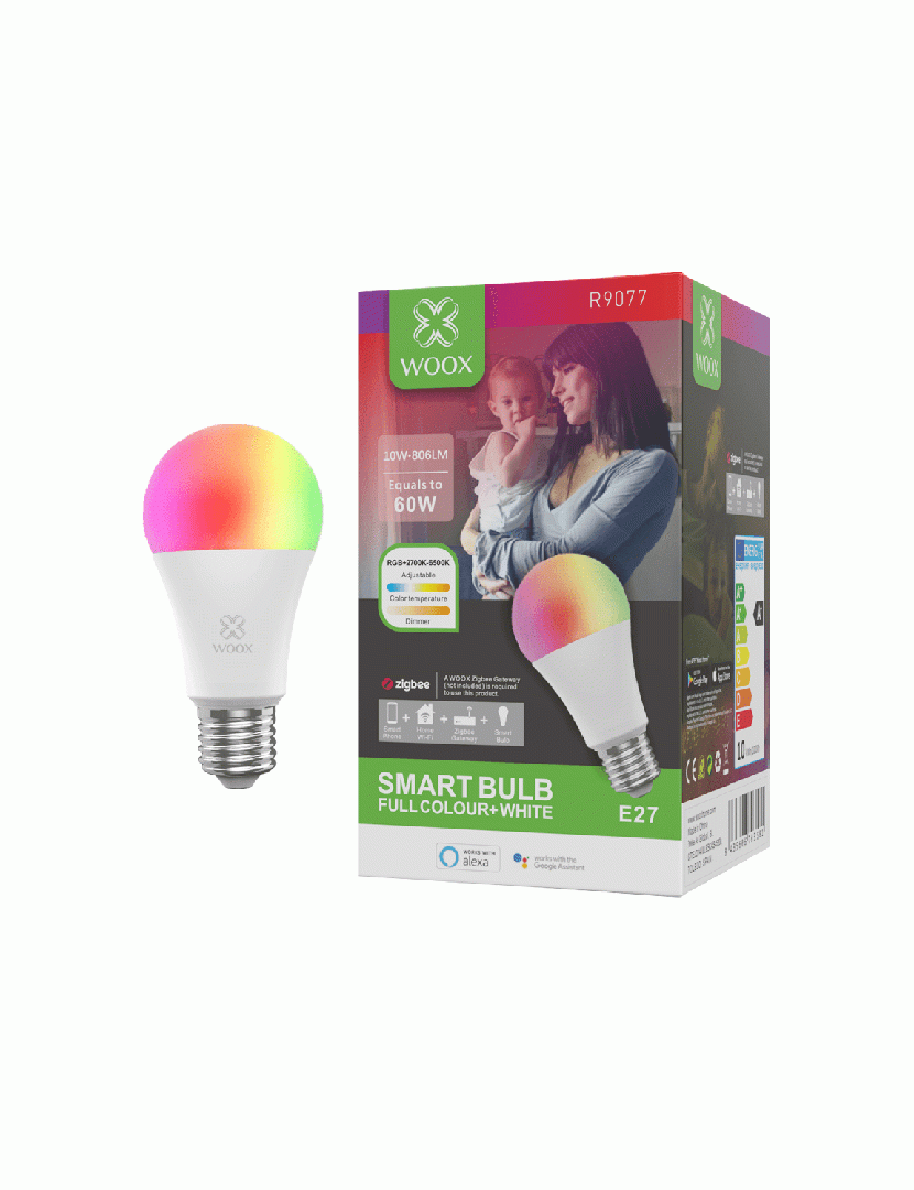 Lâmpada Smart Zigbee E27 LED RGB+CCT