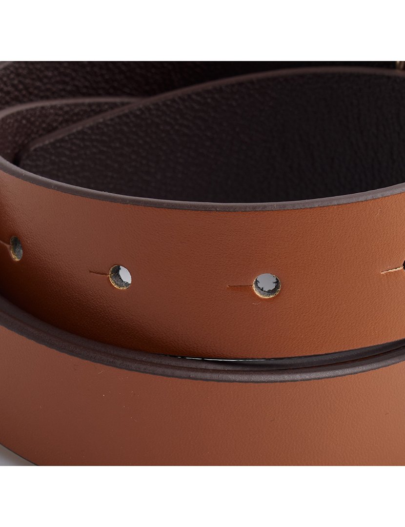 Cinto Reversível com fivela removível Castanho