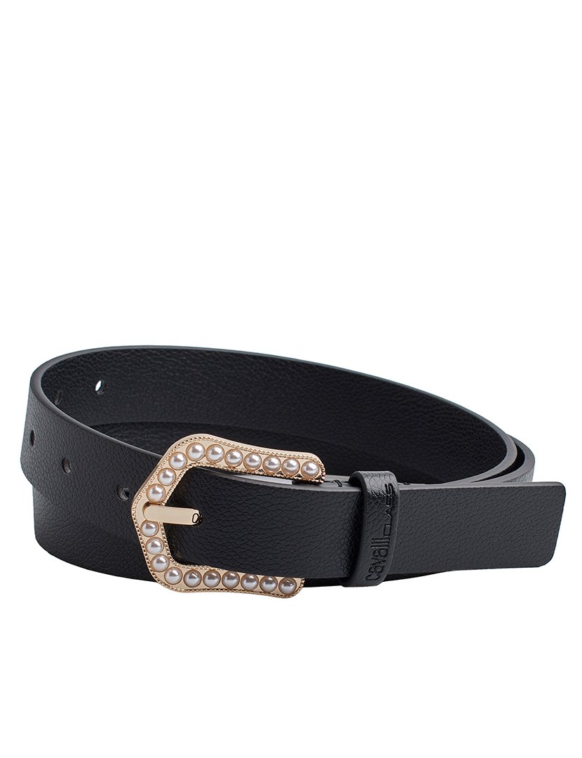 Cinto com fivela de pérola Preto