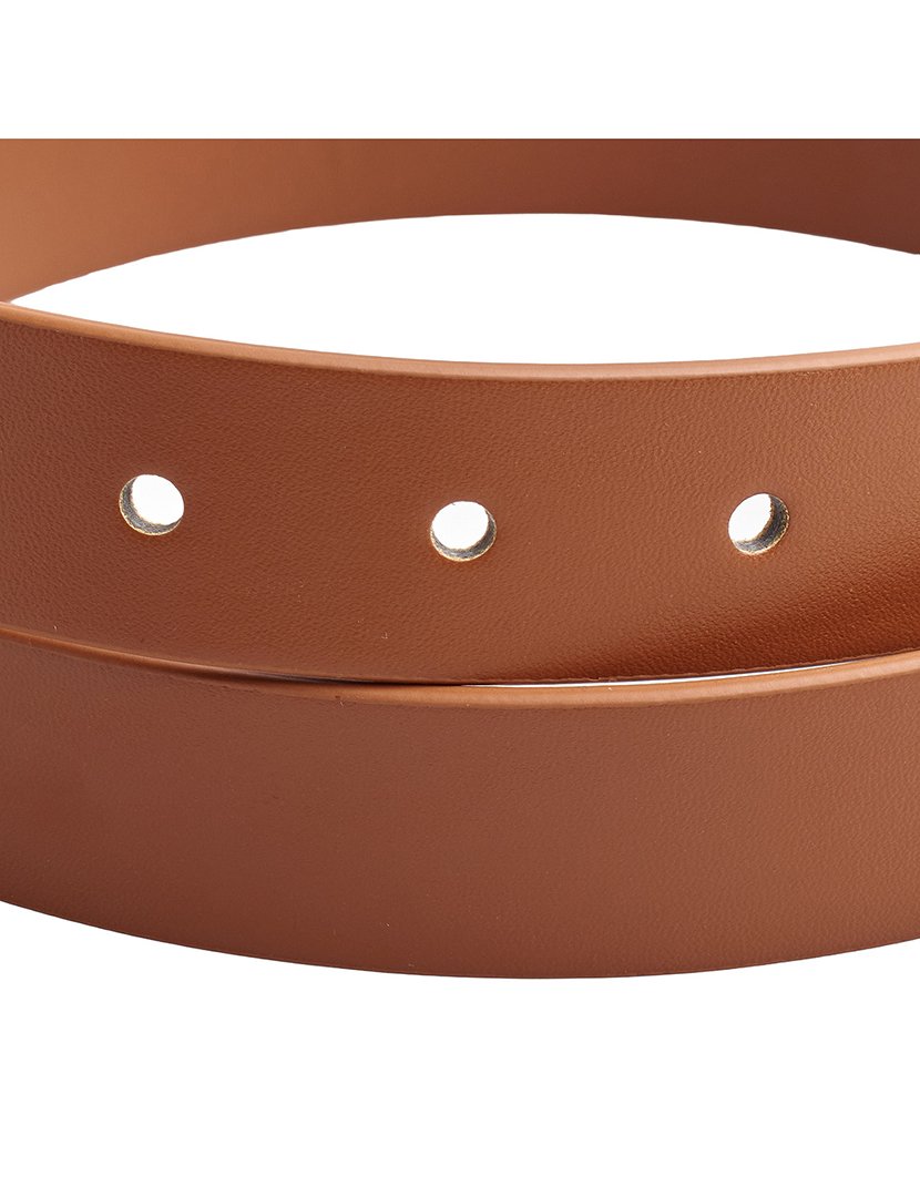 Cinto com fivela de pérola Castanho