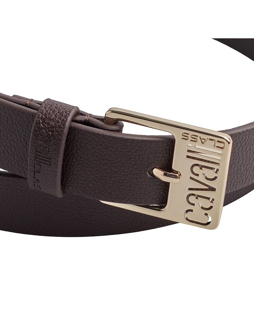 Cinto com fivela quadrada Castanho