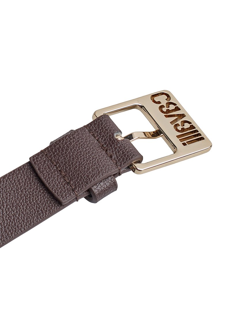 Cinto com fivela quadrada Castanho