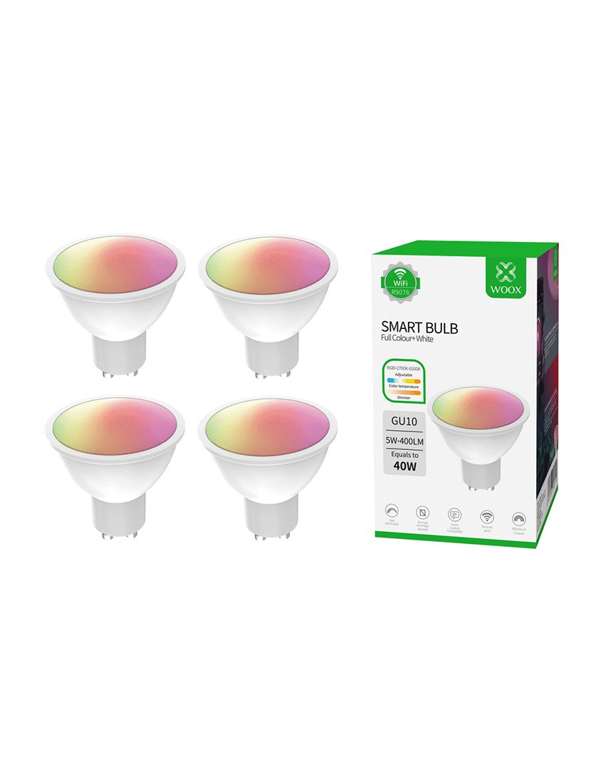 Pack 4 Lâmpadas Smart GU10 LED Spot RGB+CCT