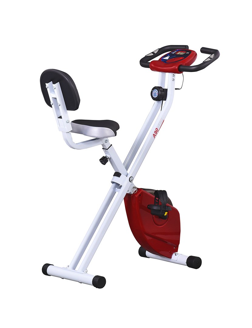 Bicicleta Ergométrica Vertical Dobrável Vermelha