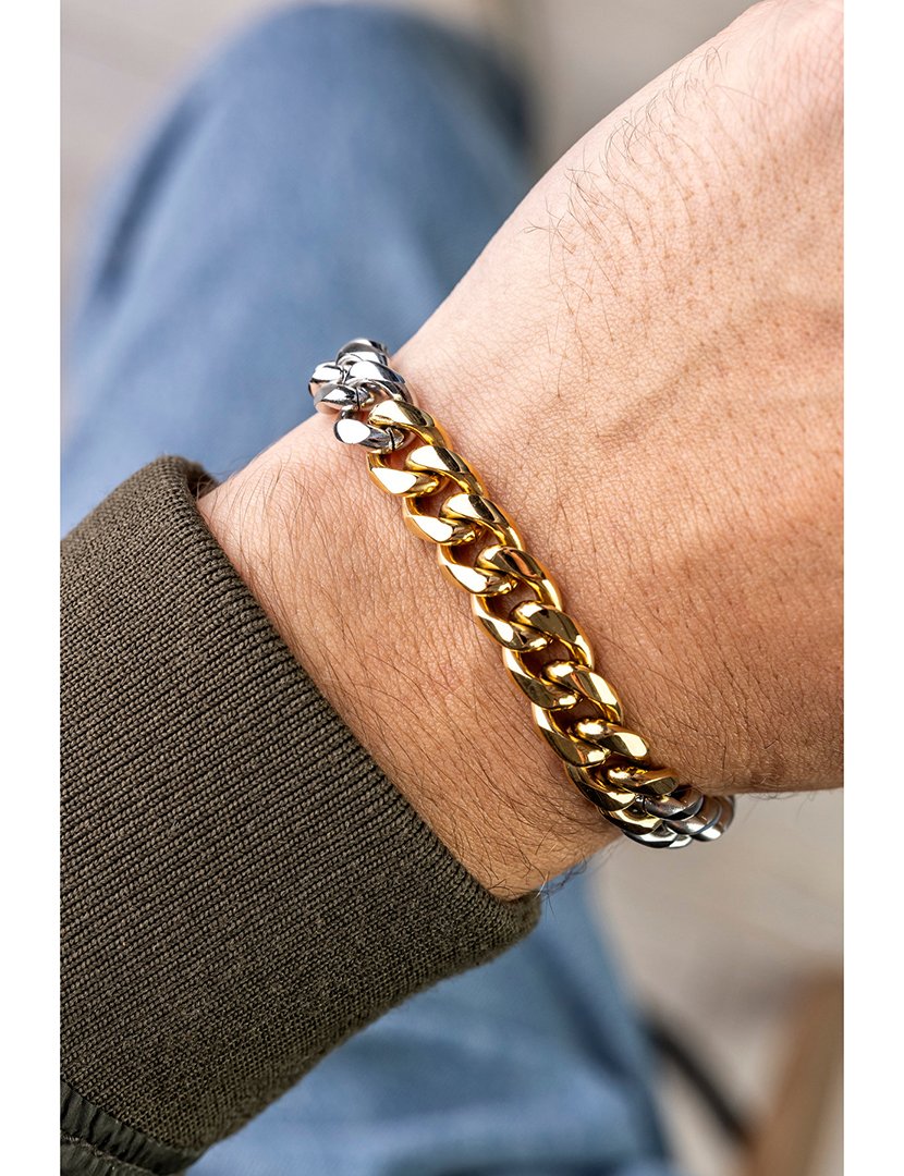 Pulseira Prateada e dourado